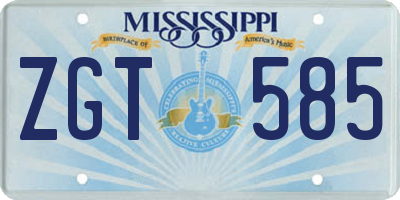 MS license plate ZGT585
