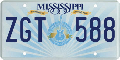 MS license plate ZGT588