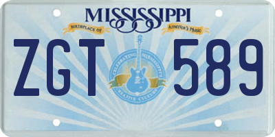 MS license plate ZGT589