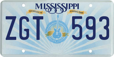 MS license plate ZGT593