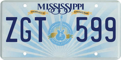 MS license plate ZGT599