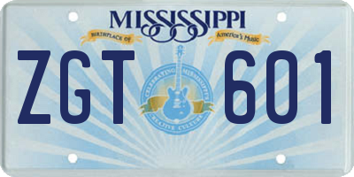 MS license plate ZGT601