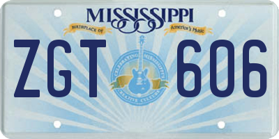 MS license plate ZGT606