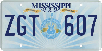 MS license plate ZGT607