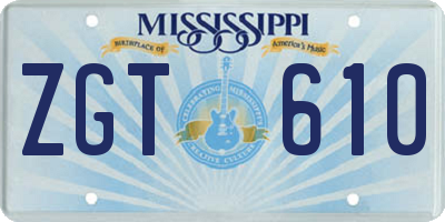 MS license plate ZGT610