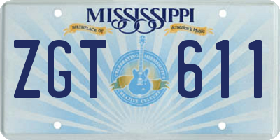 MS license plate ZGT611