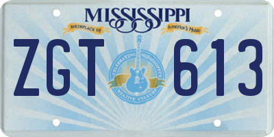 MS license plate ZGT613