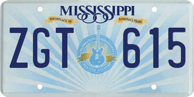 MS license plate ZGT615