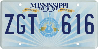 MS license plate ZGT616