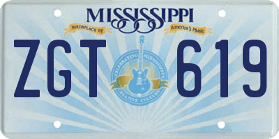 MS license plate ZGT619