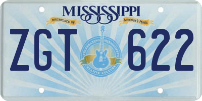 MS license plate ZGT622