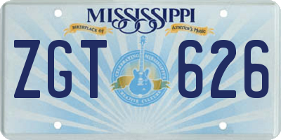 MS license plate ZGT626