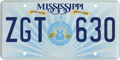 MS license plate ZGT630