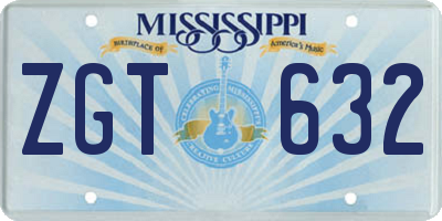 MS license plate ZGT632