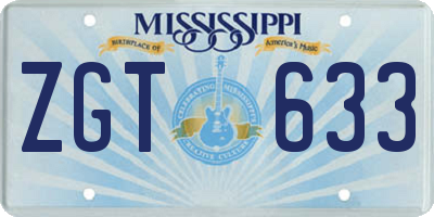 MS license plate ZGT633