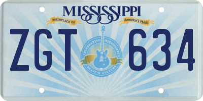 MS license plate ZGT634