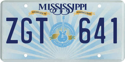 MS license plate ZGT641
