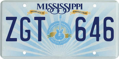 MS license plate ZGT646