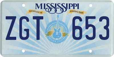MS license plate ZGT653