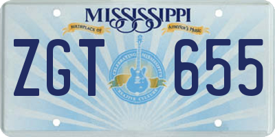MS license plate ZGT655