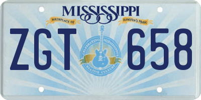 MS license plate ZGT658