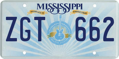 MS license plate ZGT662