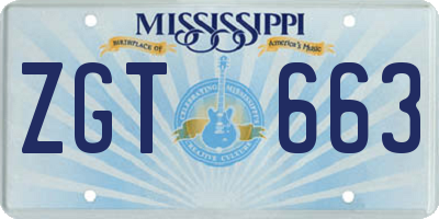 MS license plate ZGT663