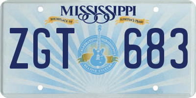 MS license plate ZGT683