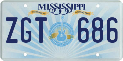 MS license plate ZGT686