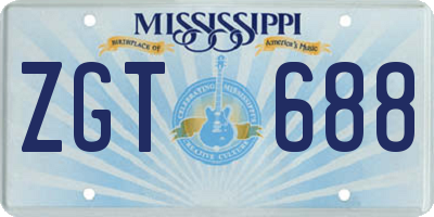 MS license plate ZGT688