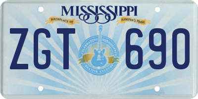 MS license plate ZGT690