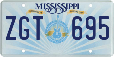 MS license plate ZGT695