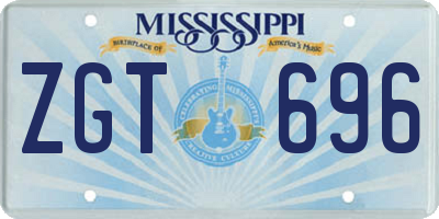 MS license plate ZGT696