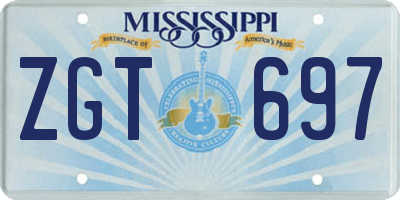 MS license plate ZGT697