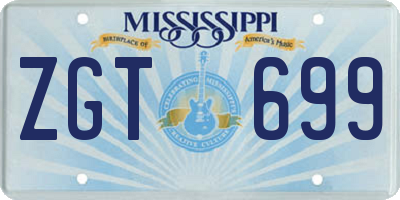 MS license plate ZGT699