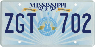 MS license plate ZGT702