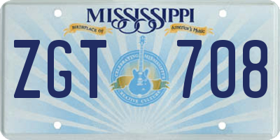 MS license plate ZGT708