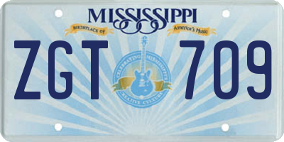 MS license plate ZGT709