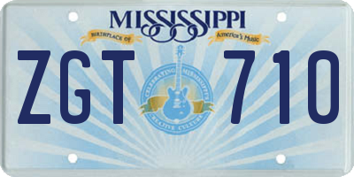 MS license plate ZGT710