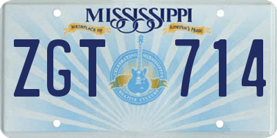 MS license plate ZGT714