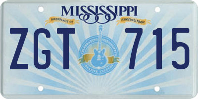 MS license plate ZGT715