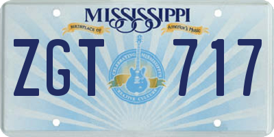 MS license plate ZGT717