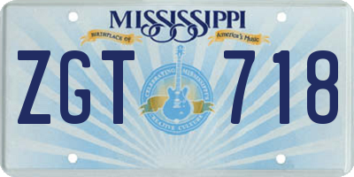 MS license plate ZGT718