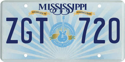 MS license plate ZGT720