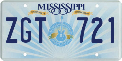 MS license plate ZGT721