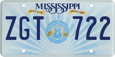 MS license plate ZGT722