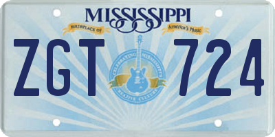 MS license plate ZGT724