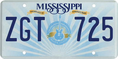 MS license plate ZGT725