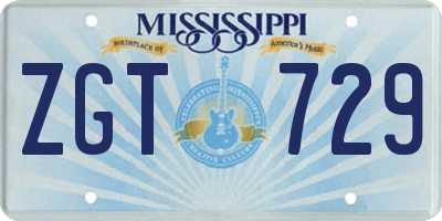 MS license plate ZGT729