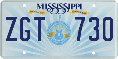 MS license plate ZGT730